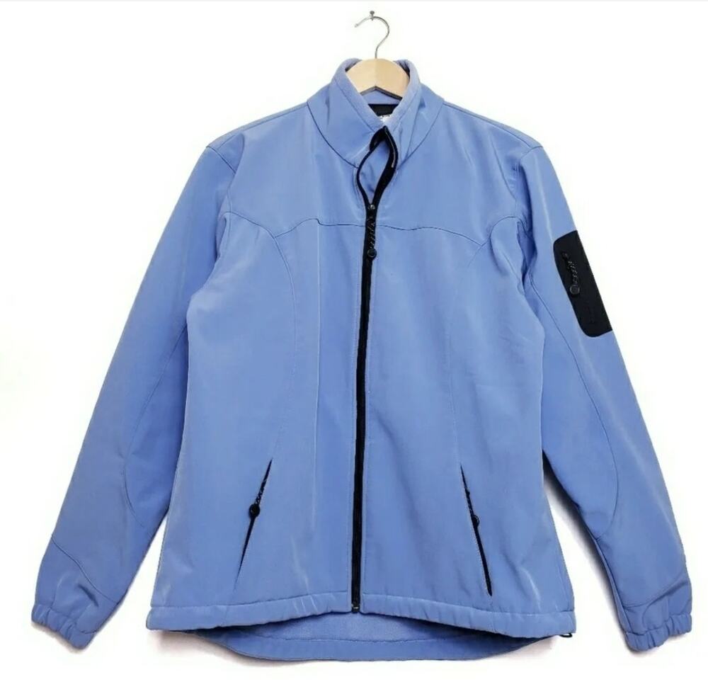 Black Diamond Full Zip Soft Shell Jacket Light Blue Size L Large